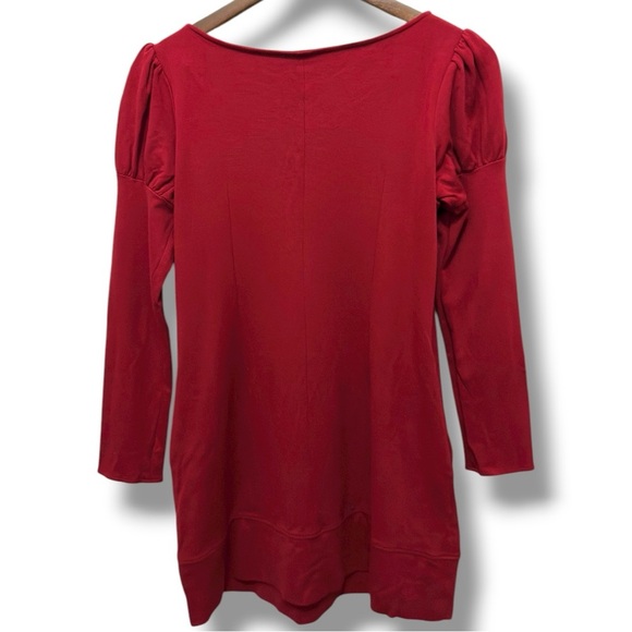 335 Laundry by Design | EUC Wine Scoop Neck Puff Soft Long Sleeve Dress (Size 4) - Picture 3 of 14